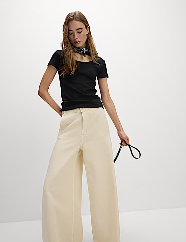 Cotton Rich Scoop Neck T-Shirt - PL