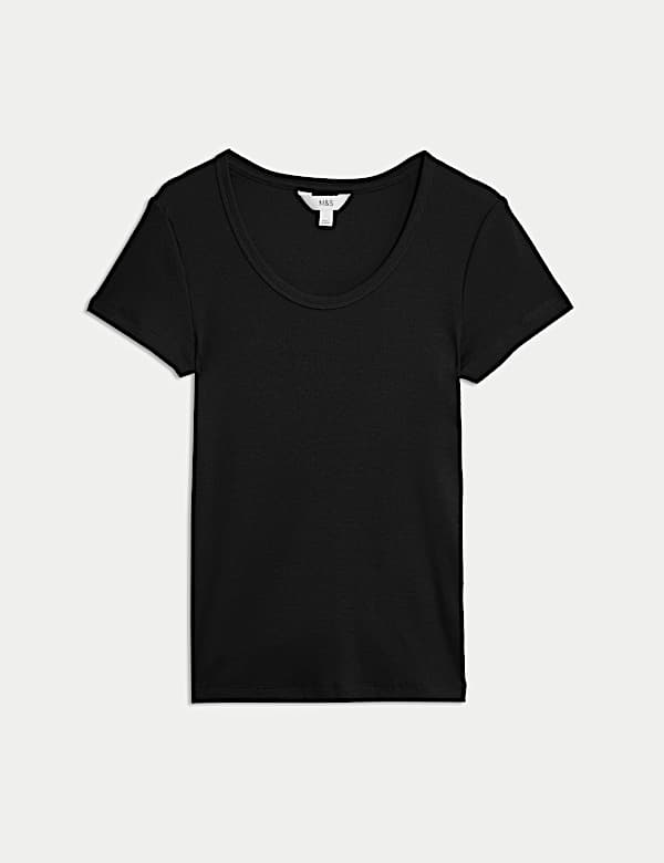 Cotton Rich Scoop Neck T-Shirt - PL