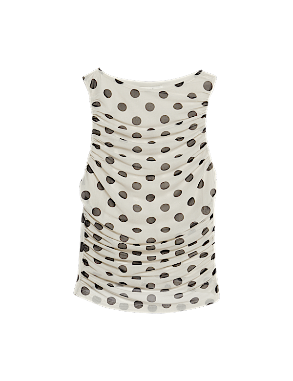 Jersey Polka Dot Regular Fit Sleeveless Top