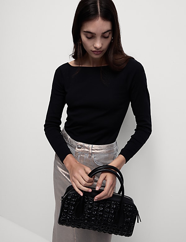 Pure Cotton Slim Fit Bardot Top - RO