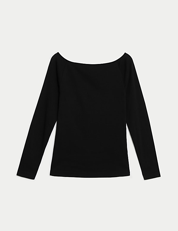 Pure Cotton Slim Fit Bardot Top - RO