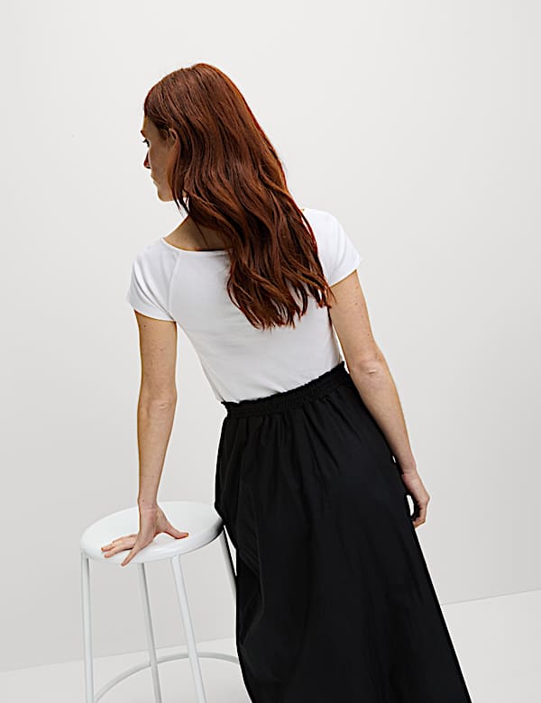 Pure Cotton Slim Fit Off The Shoulder Top - AT