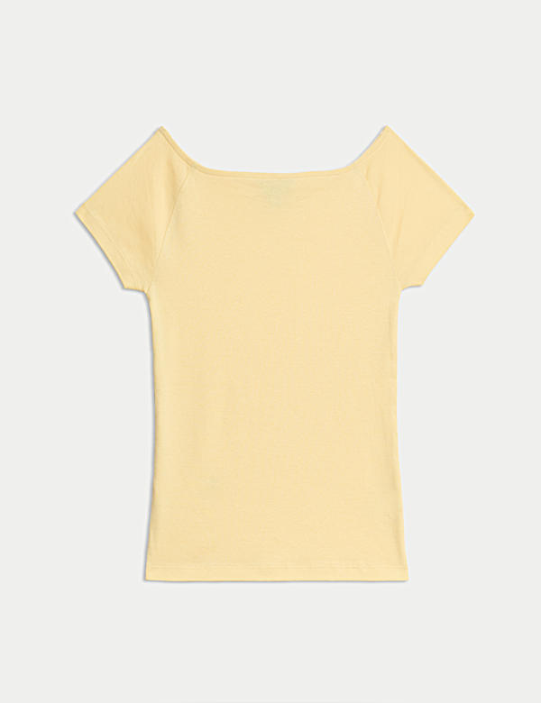 Pure Cotton Slim Fit Off The Shoulder Top - CH