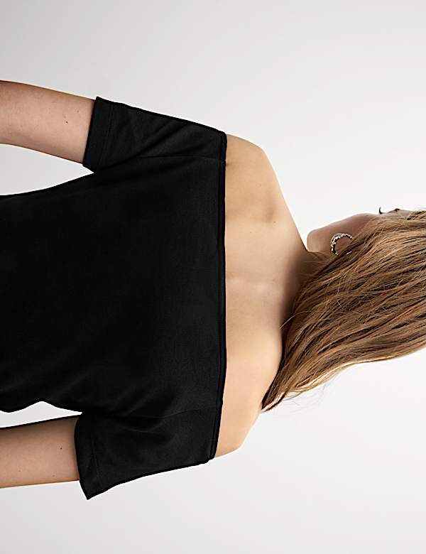 Pure Cotton Slim Fit Off The Shoulder Top - GR