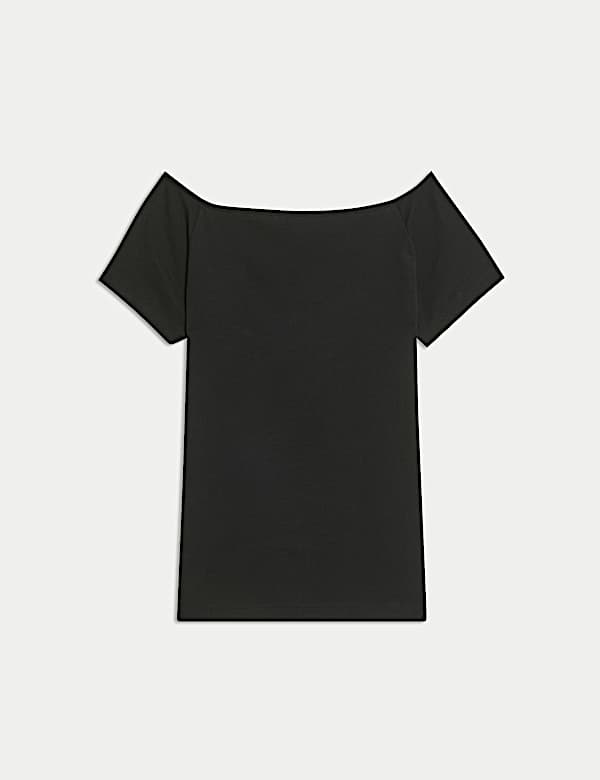 Pure Cotton Slim Fit Off The Shoulder Top - GR