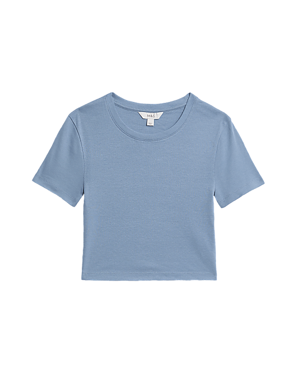 Pure Cotton Slim Fit Crop T-Shirt