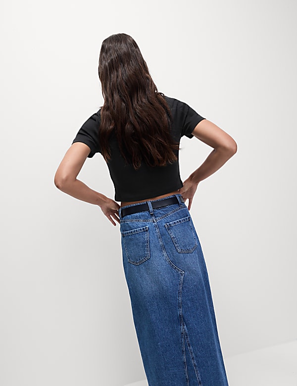 Pure Cotton Slim Fit Crop T-Shirt