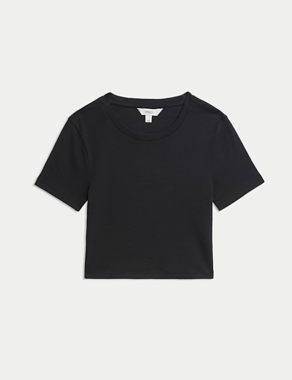 Crop t-shirt &sigma;&epsilon; &sigma;&tau;&epsilon;&nu;ή &gamma;&rho;&alpha;&mu;&mu;ή &alpha;&pi;ό 100% &beta;&alpha;&mu;&beta;ά&kappa;&iota; - GR