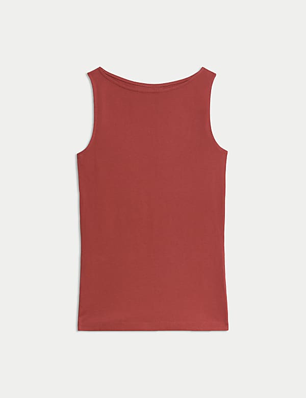 Cotton Rich Slash Neck Vest Top - FR