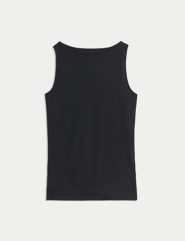 Maillot de corps en coton &agrave; col bateau - FR