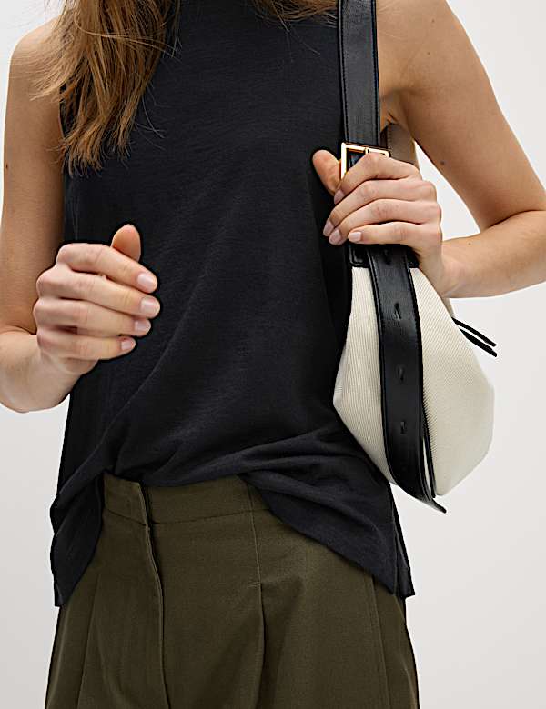 Maillot de corps coupe d&eacute;contract&eacute;e en coton - CH