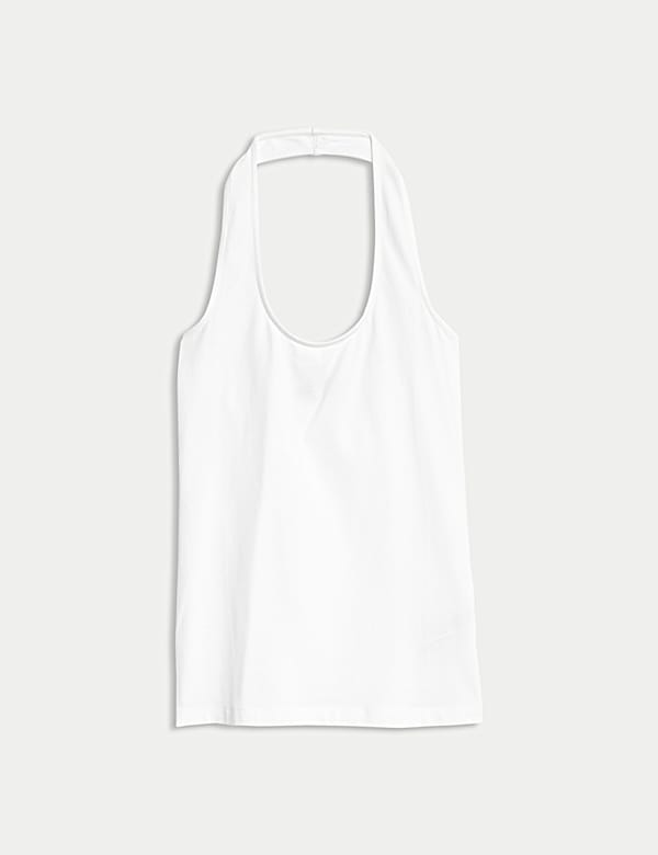 Cotton Rich Halter Neck Vest Top - US