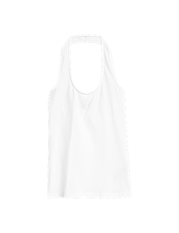 Cotton Rich Halter Neck Vest Top