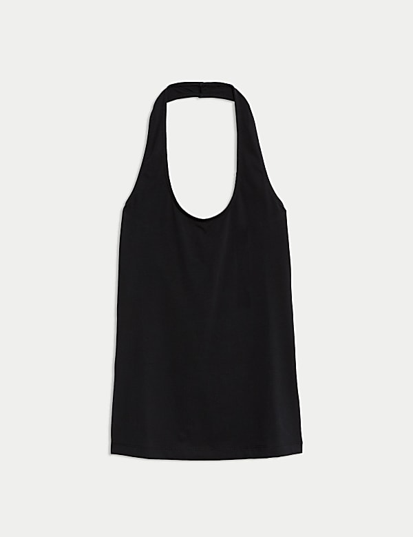 Cotton Rich Halter Neck Vest Top - FR