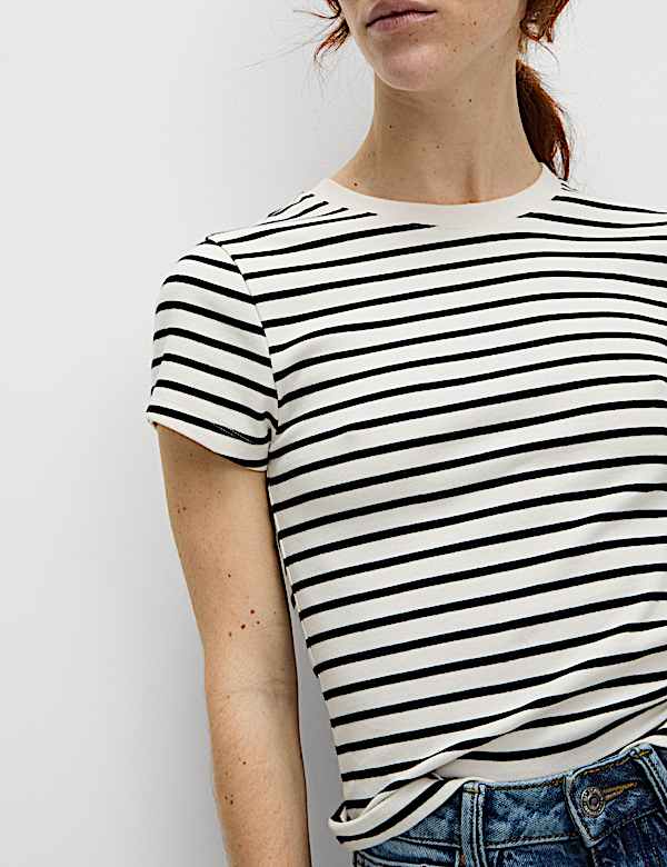 Cotton Rich Striped Premium T-Shirt - HR