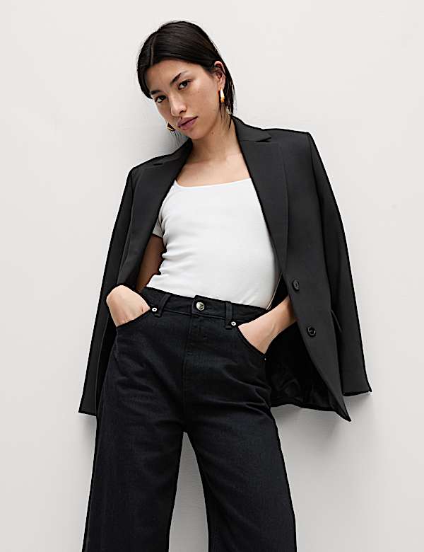 Pure Cotton Square Neck Slim Fit Top