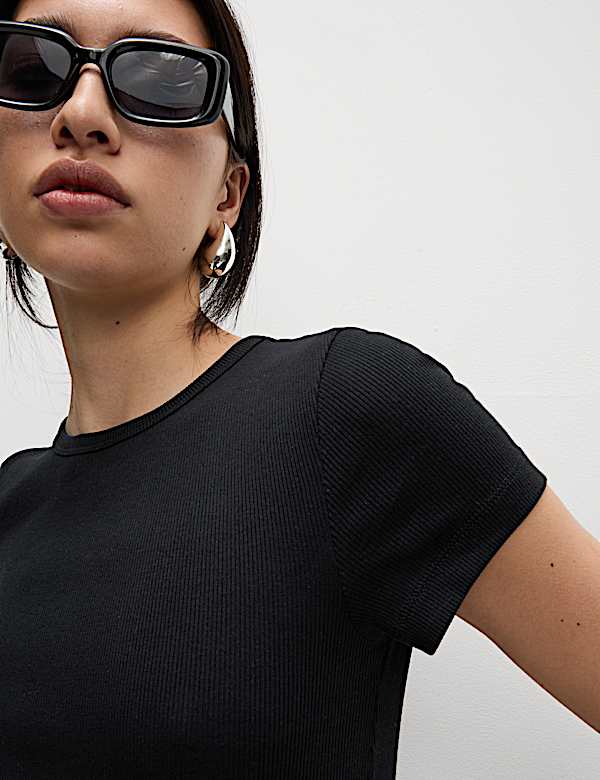 2pk Cotton Rich Slim Ribbed T-Shirts - AL