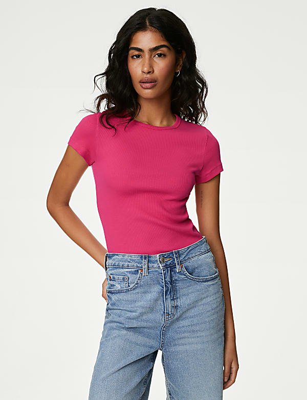 Cotton Rich Ribbed Slim Fit T-Shirt