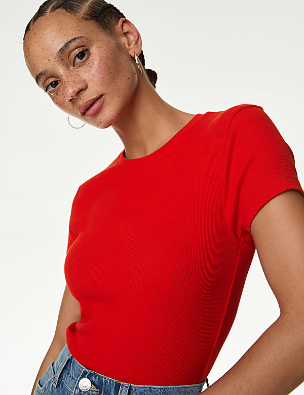 Cotton Rich Ribbed Slim Fit T-Shirt