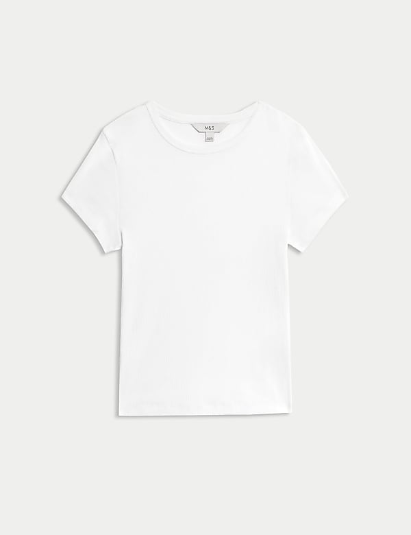 Camiseta ajustada acanalada de algodón - US