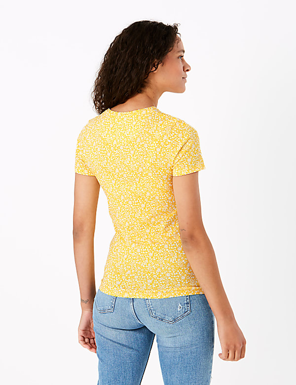 Cotton Rich Floral Fitted T-Shirt
