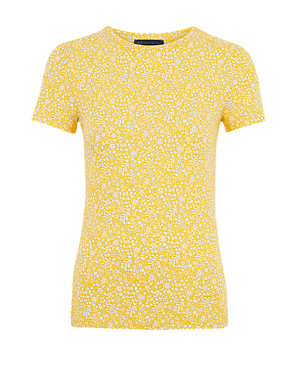 Cotton Rich Floral Fitted T-Shirt