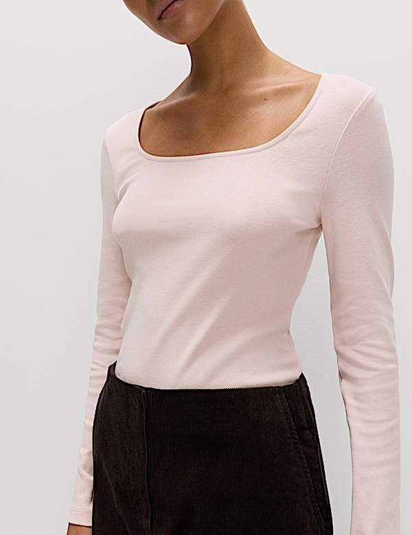 Pure Cotton Square Neck Top - AL