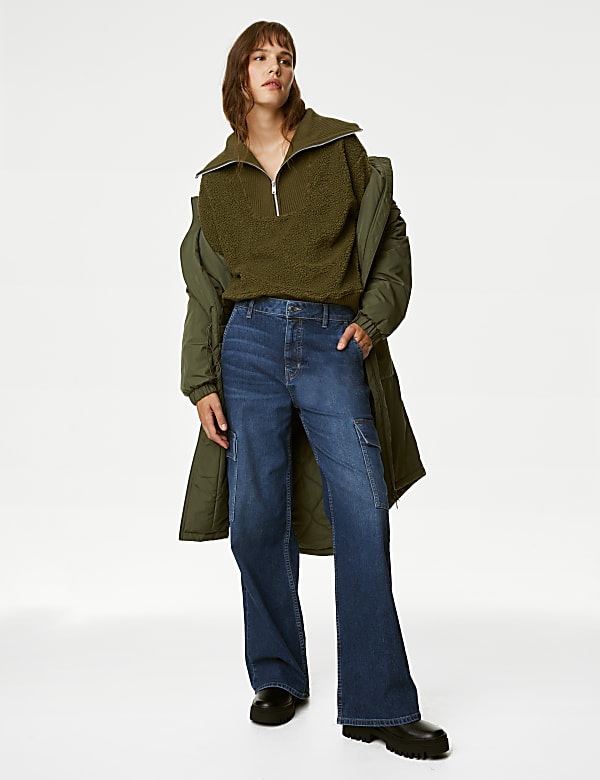 Textured Half Zip Sweatshirt