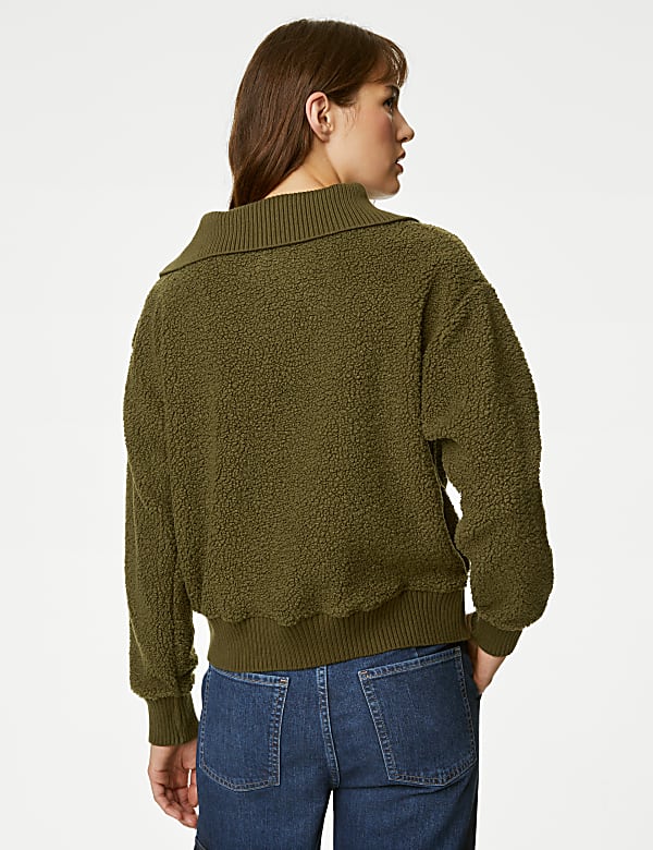 Textured Half Zip Sweatshirt