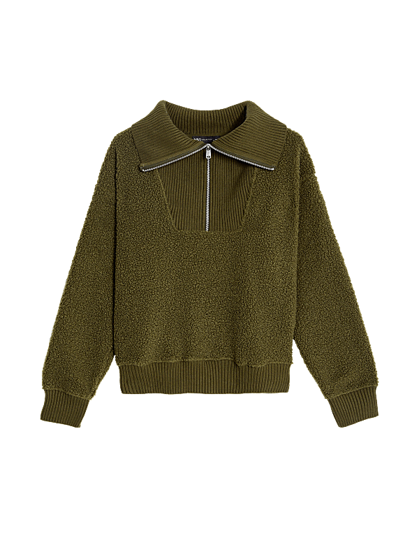 Textured Half Zip Sweatshirt