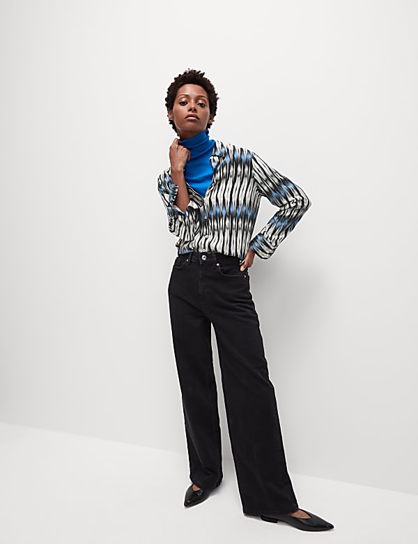Printed Collared Button Through Shirt