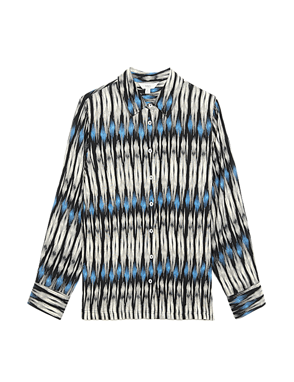 Printed Collared Button Through Shirt