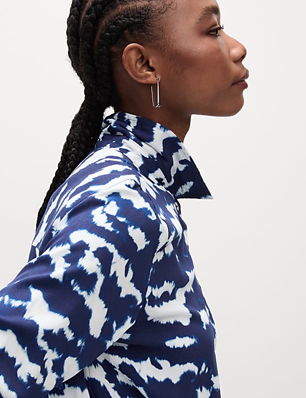 Printed Collared Button Through Shirt