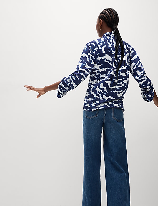 Printed Collared Button Through Shirt