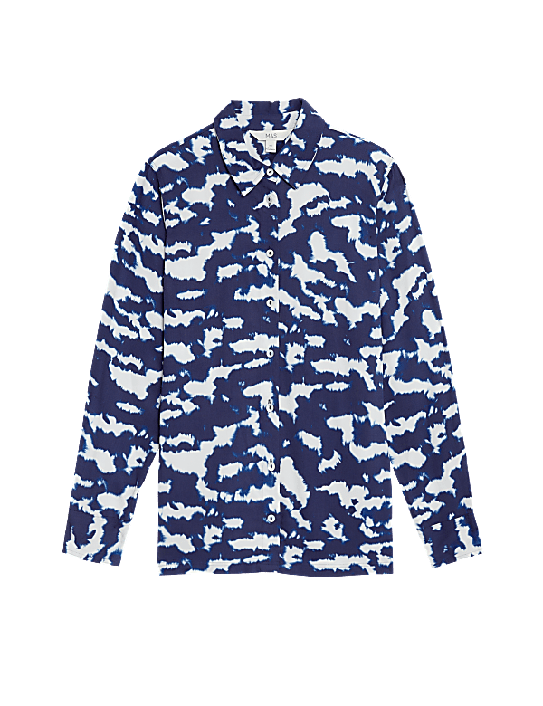 Printed Collared Button Through Shirt