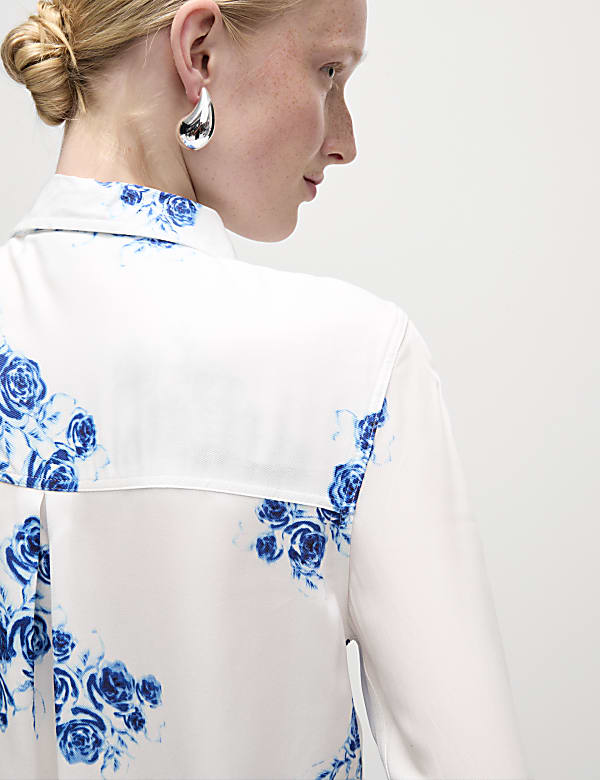 Printed Collared Button Through Shirt