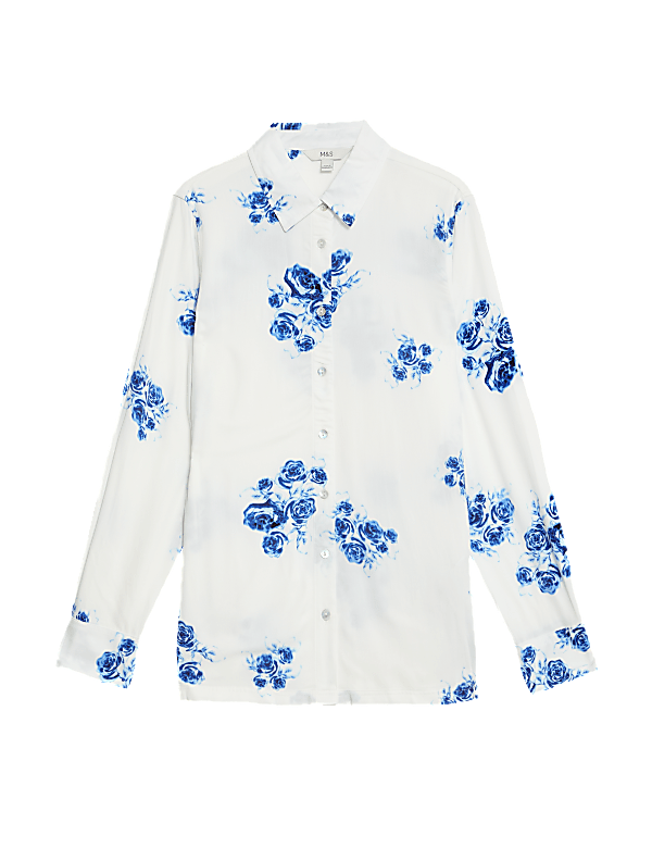 Printed Collared Button Through Shirt