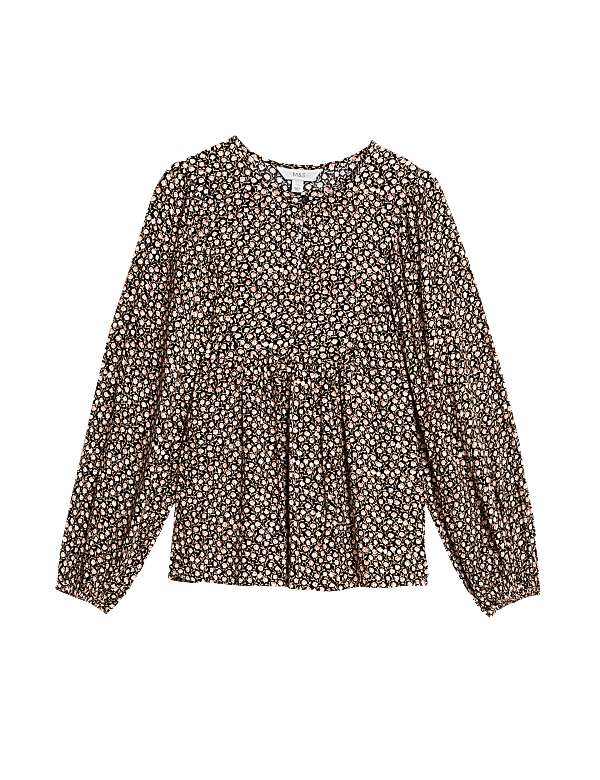 Floral Print Puff Sleeve Blouse