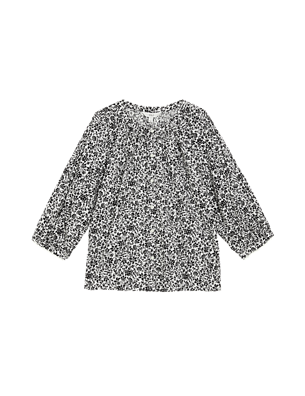 Pure Cotton Floral Blouse