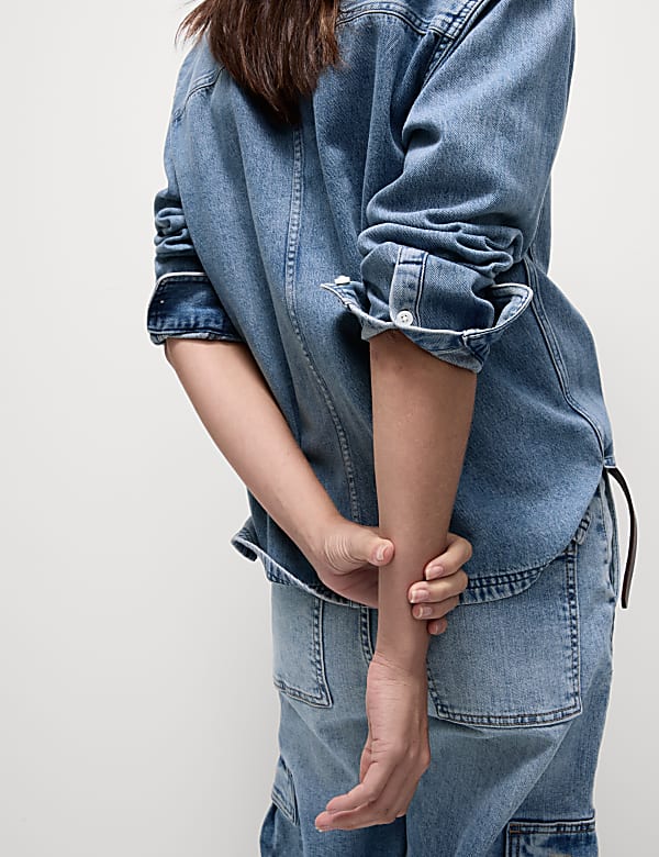 Cotton Rich Denim Utility Shirt
