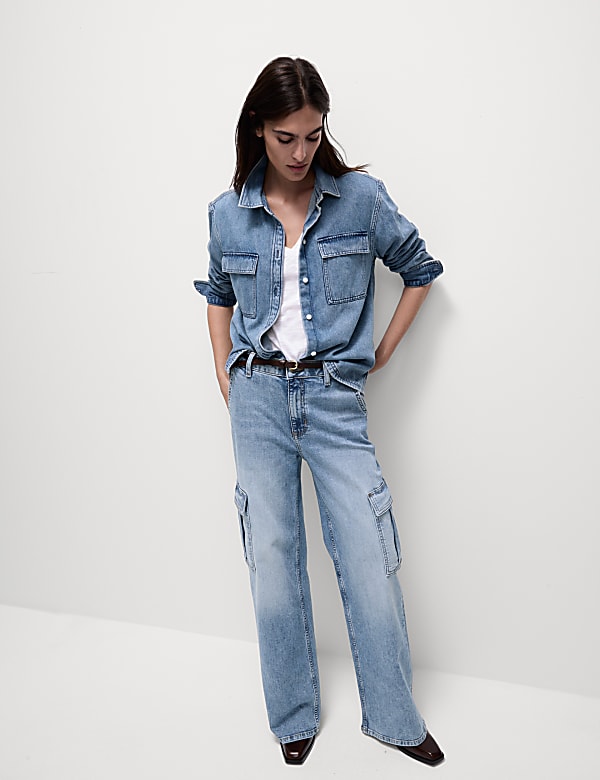 Cotton Rich Denim Utility Shirt