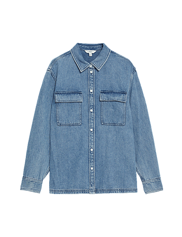 Cotton Rich Denim Utility Shirt