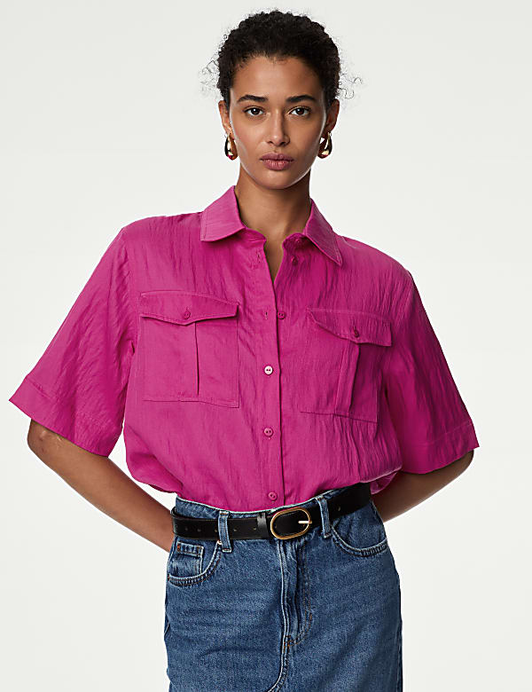 Lyocell Rich Collared Utility Shirt