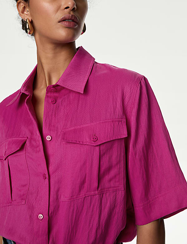 Lyocell Rich Collared Utility Shirt