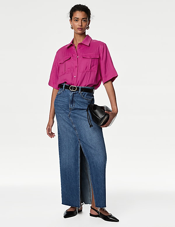 Lyocell Rich Collared Utility Shirt
