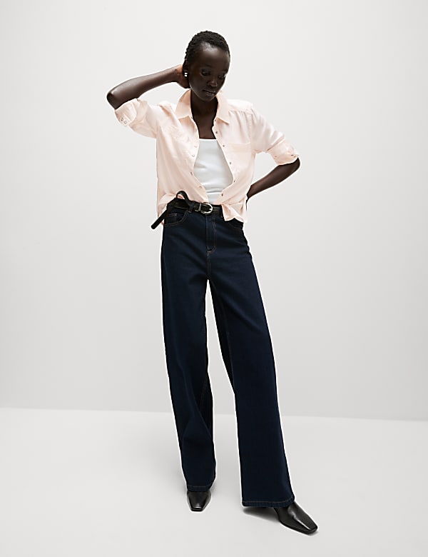 Pure Lyocell Collared Button Through Shirt