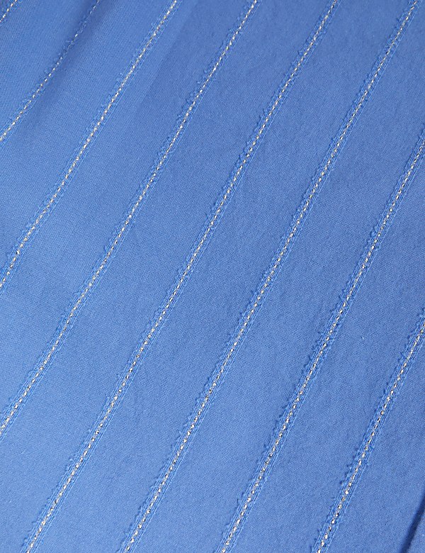 Cotton Rich Sparkly Striped Collared Shirt