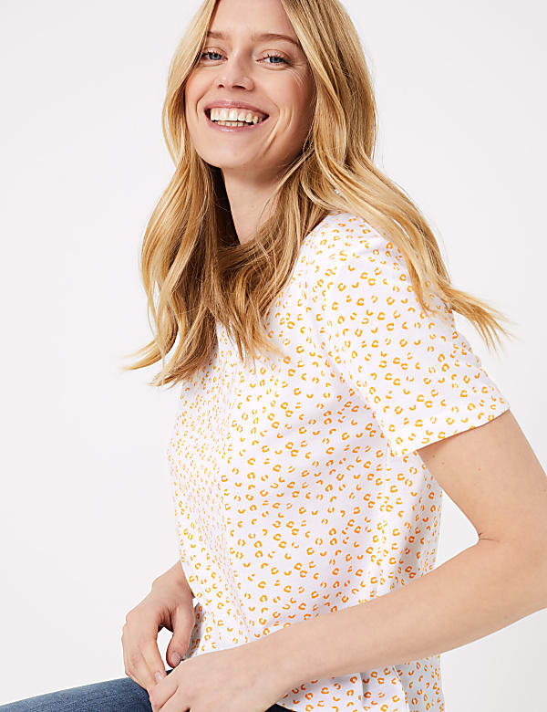 Animal Print Crew Neck Relaxed Fit T-Shirt
