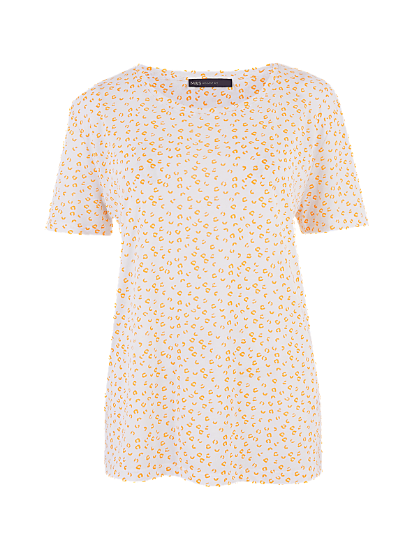 Animal Print Crew Neck Relaxed Fit T-Shirt