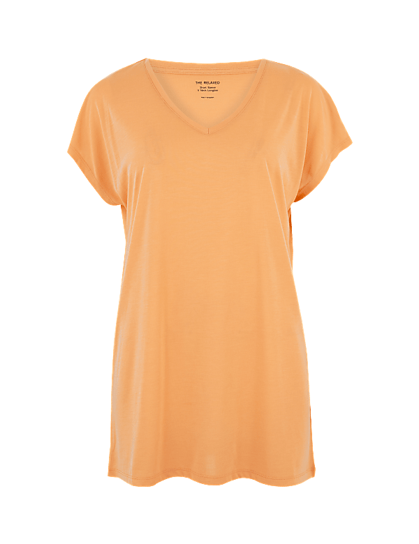 V-Neck Relaxed Longline T-Shirt